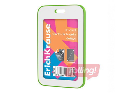 ID card holder ErichKrause, vertical, neon green, 54x85mm
