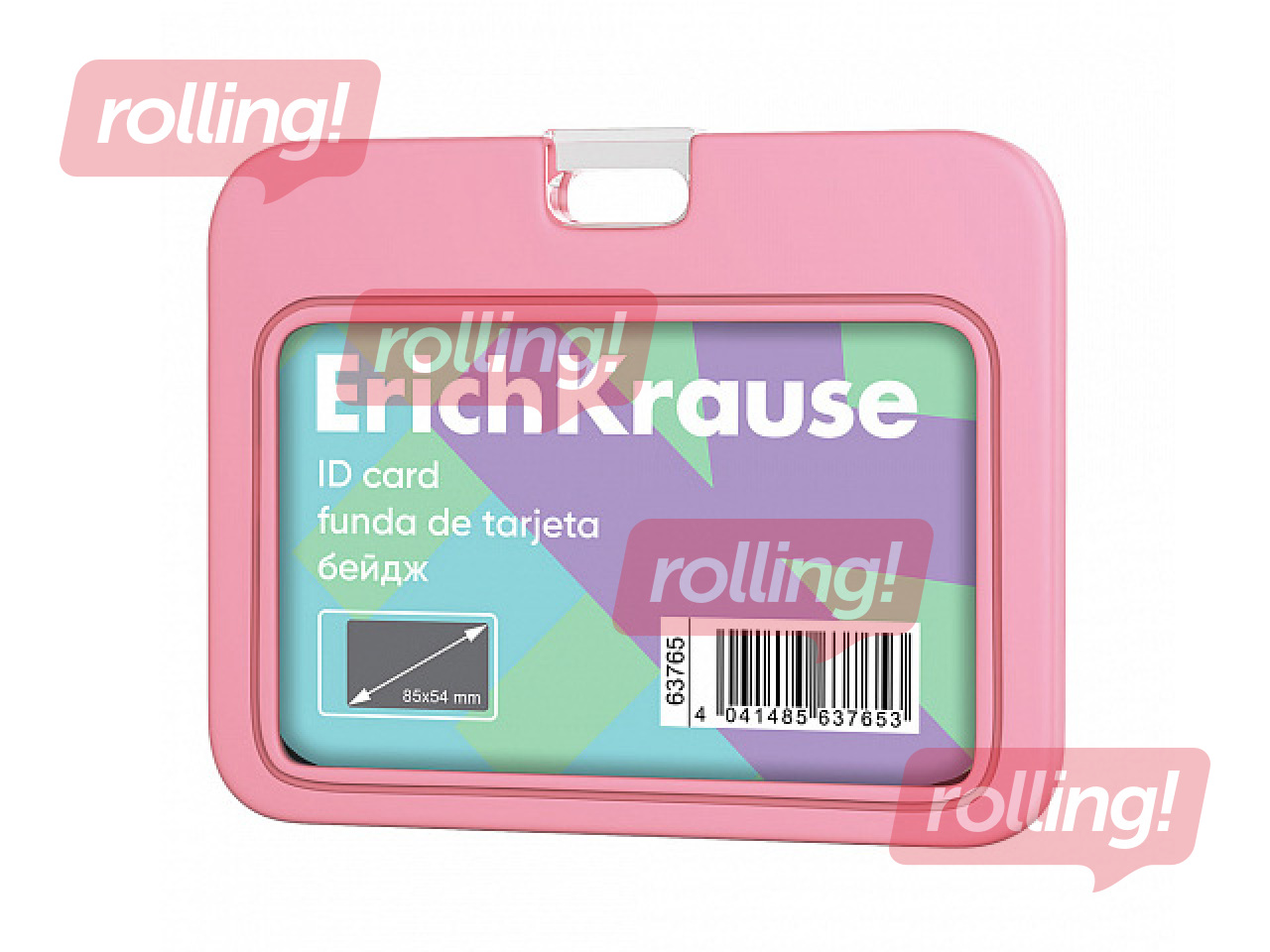 ID-kaardi hoidja ErichKrause, silikoon, pastellroosa, 85x54mm