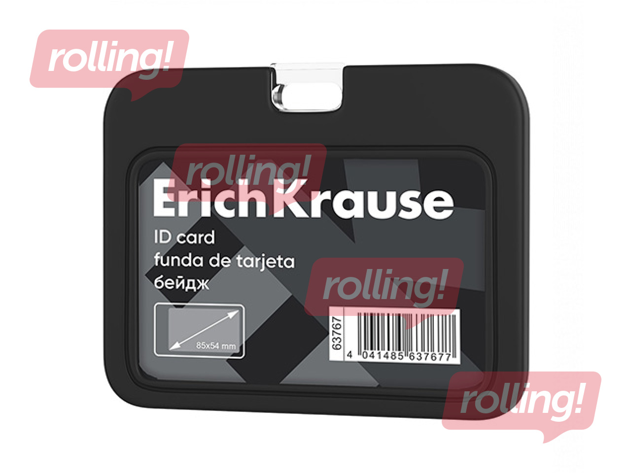 ID-kaardi hoidja ErichKrause, silikoon, must, 85x54mm