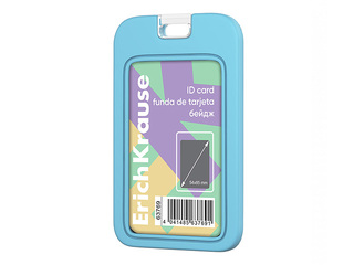 ID card holder ErichKrause, silicone, pastel blue, 54x85mm