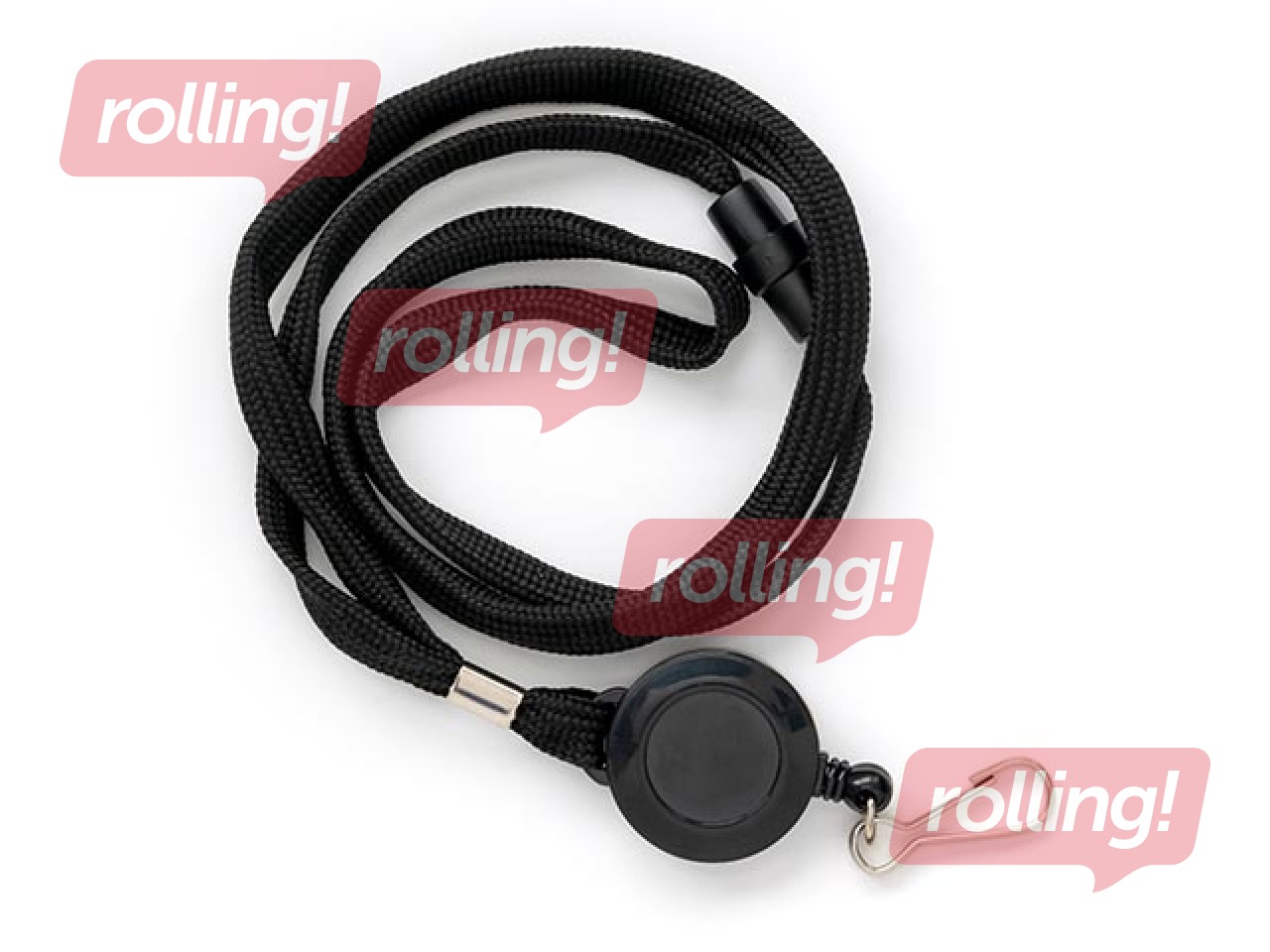 Kaelapael kaardihoidjaga, must, 10 tk