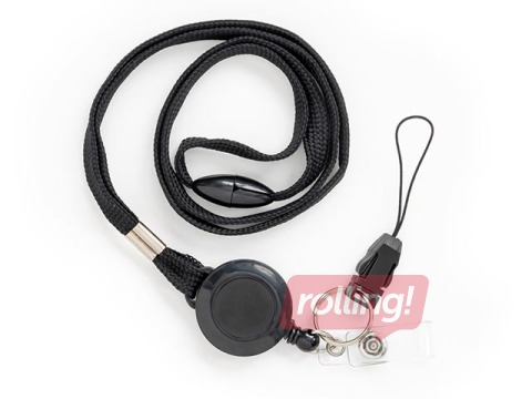 Лента с держателем для персональных карточек, черная, 10 штук.