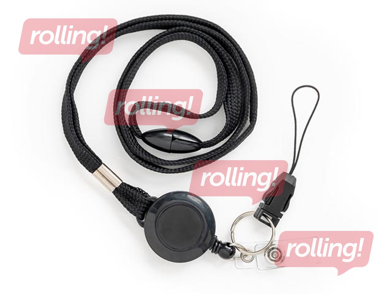 Лента с держателем для персональных карточек, черная, 10 штук.