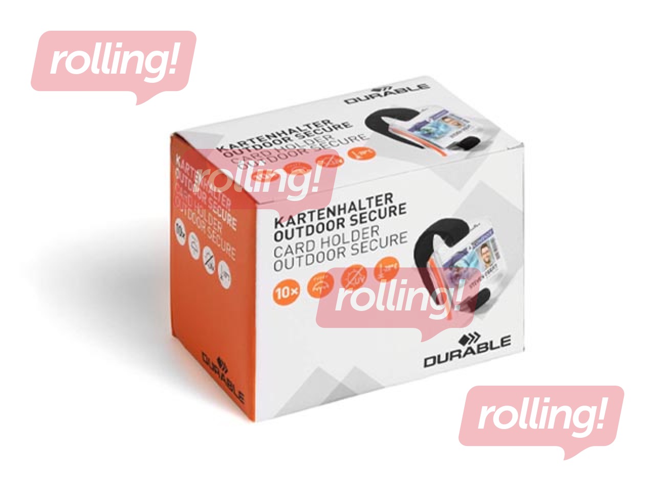 ID-kaardi hoidik Durable Outdoor, käerihmaga, 54x90mm, 10 tk.