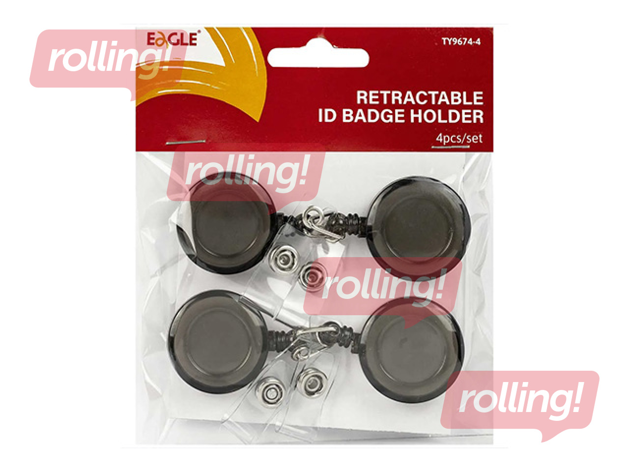 ID card holder Eagle, retractable, 4pcs