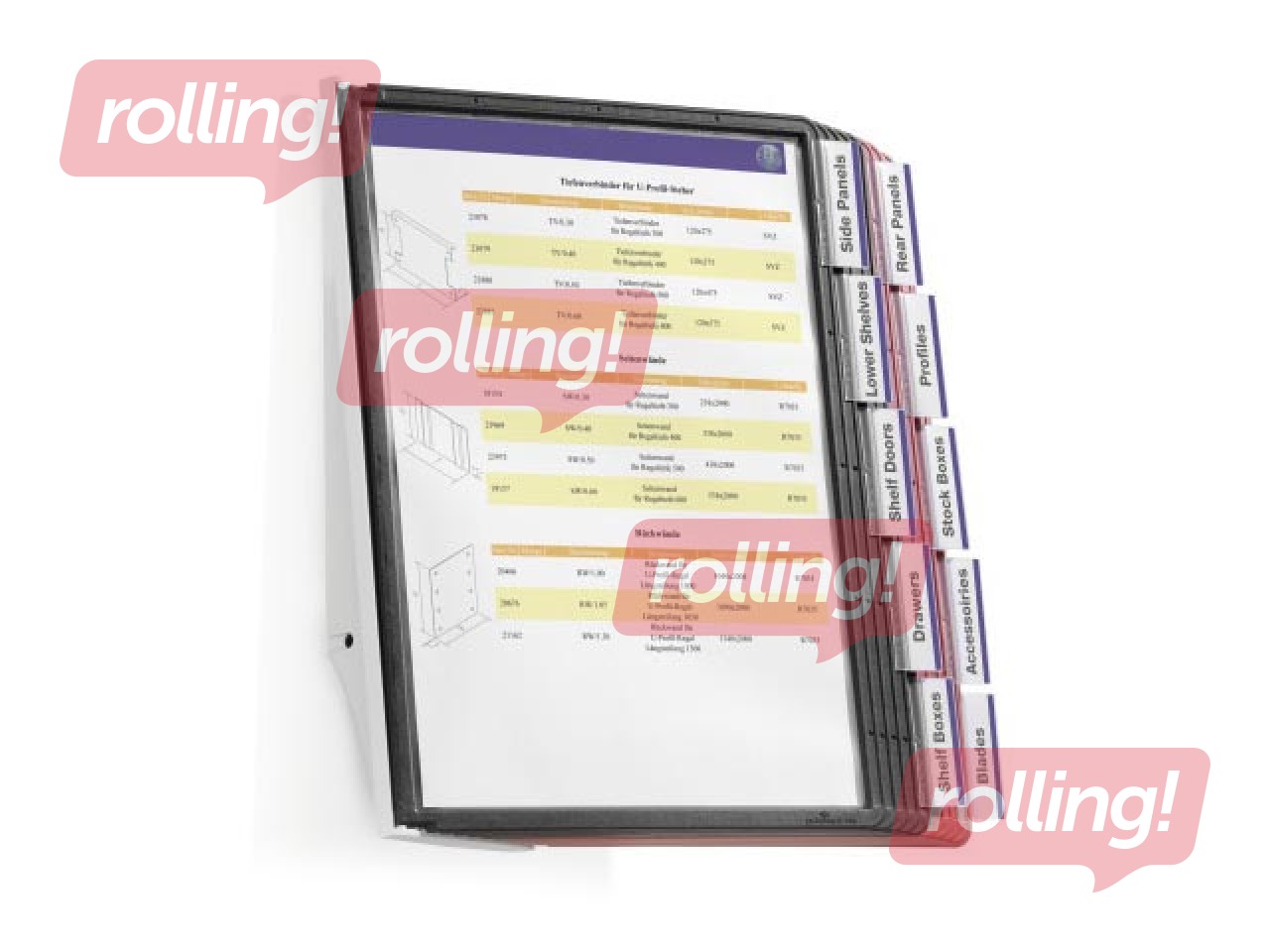 Infostend Durable Sherpa 5 punase ja 5 musta lehtedega