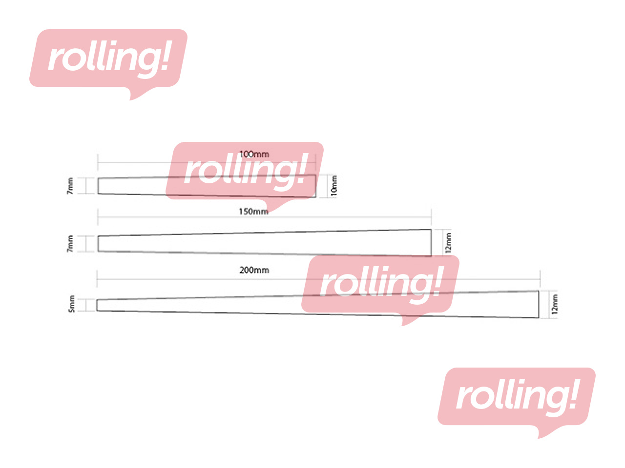 Transparent wobbler holder with foam tape pads on both ends, length 15cm.