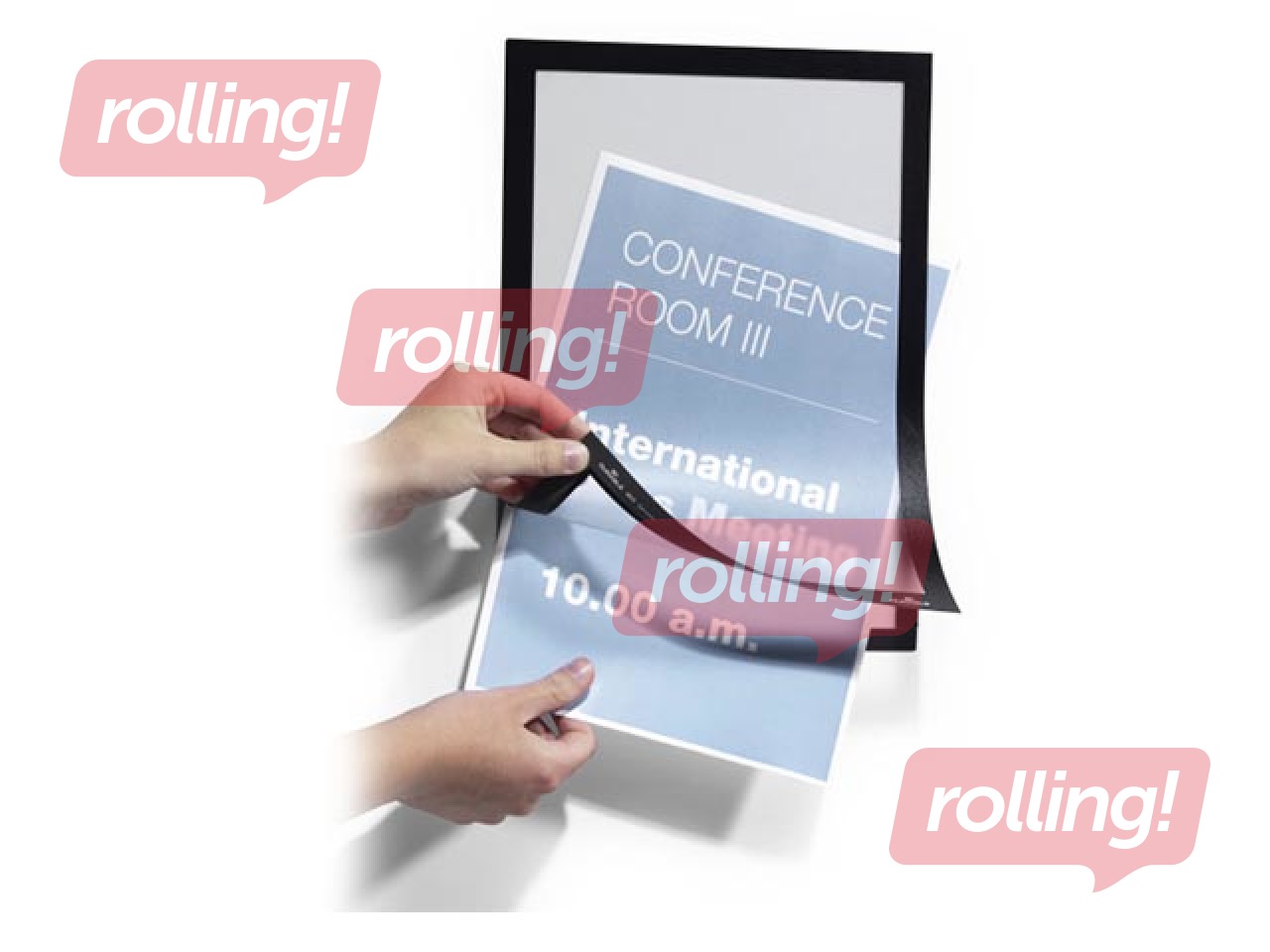 Magnētiska informācijas kabata, Duraframe Magnetic, A4, ar melnu rāmi, 5 gab.