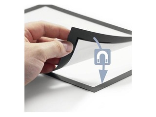 Magnētiska informācijas kabata, Duraframe Magnetic, A4, ar melnu rāmi, 5 gab.