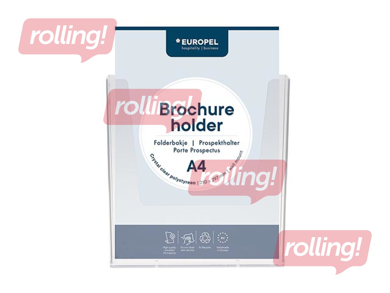 Infolehtede hoidja Europel A4, seinale paigaldatav