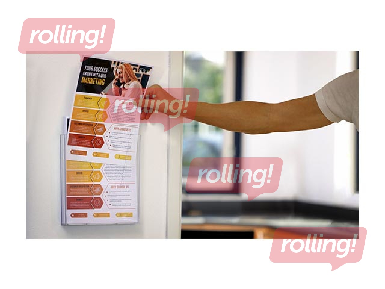 Infolehtede hoidja Europel A4, seinale paigaldatav