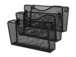 Wire Wall file Q-Connect with 3 pockets, metal, black