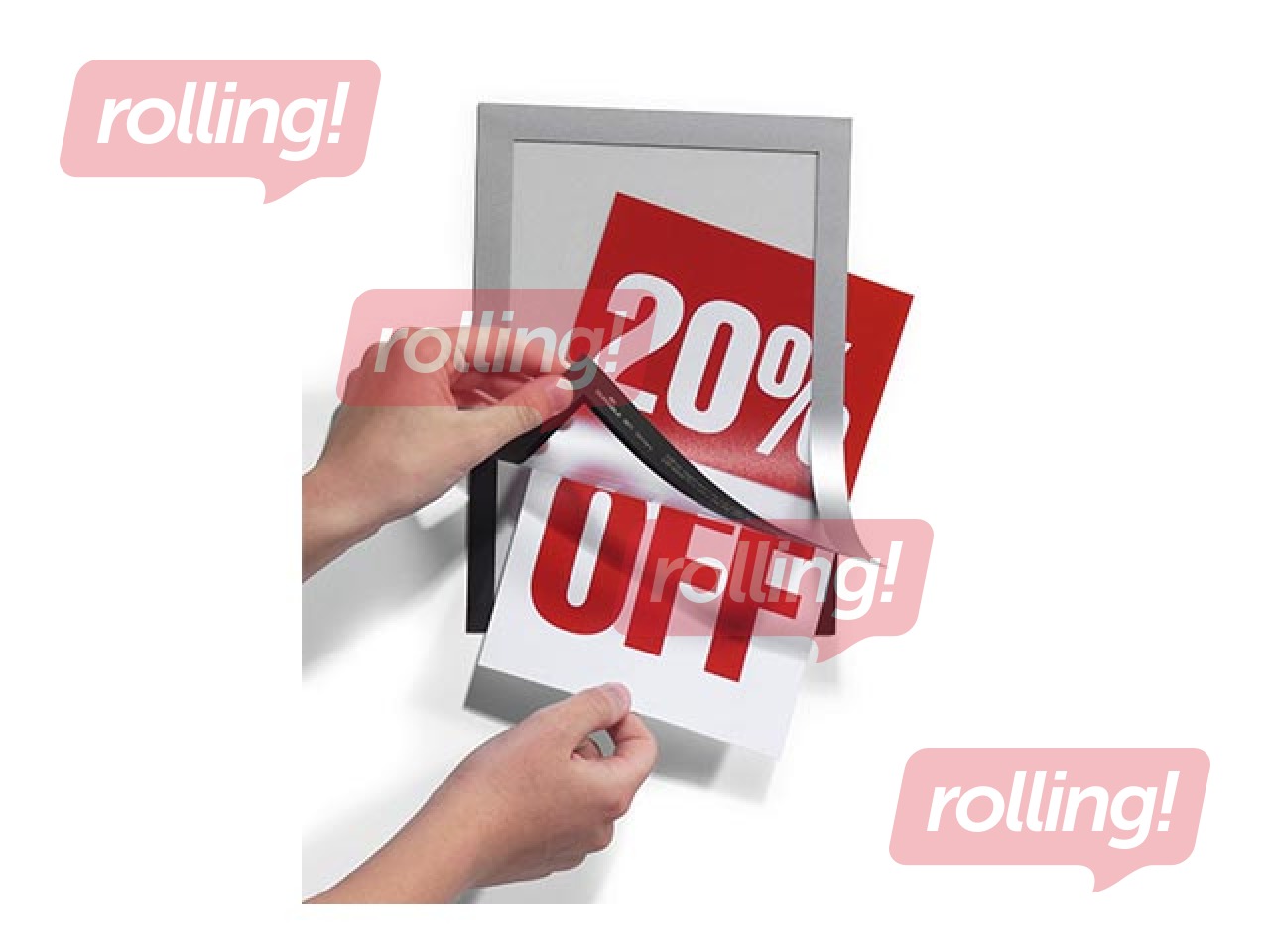 Information pocket Duraframe  A5, self-adhesive, with a silver frame, 2 pcs