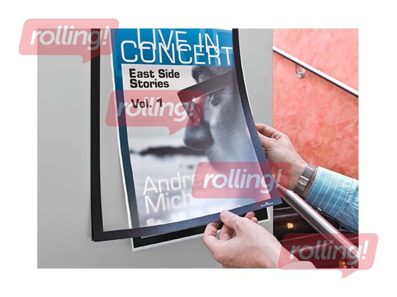 Informācijas kabata, pašlīpoša Duraframe  A3, ar melnu rāmi, 2 gab