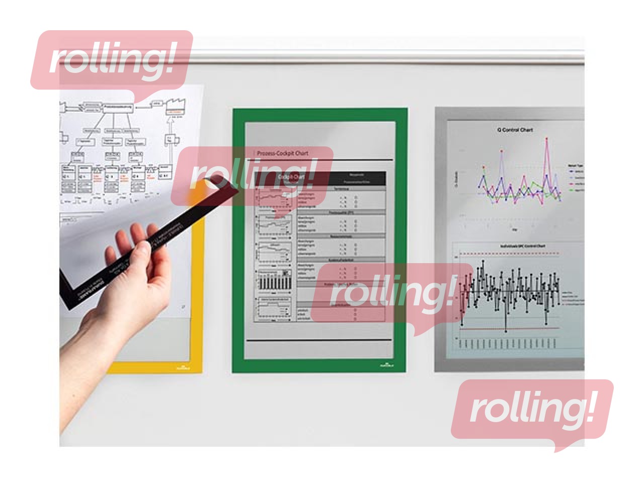Magnetiline infotasku Duraframe Magnetic A4, roheline, 5 tk.