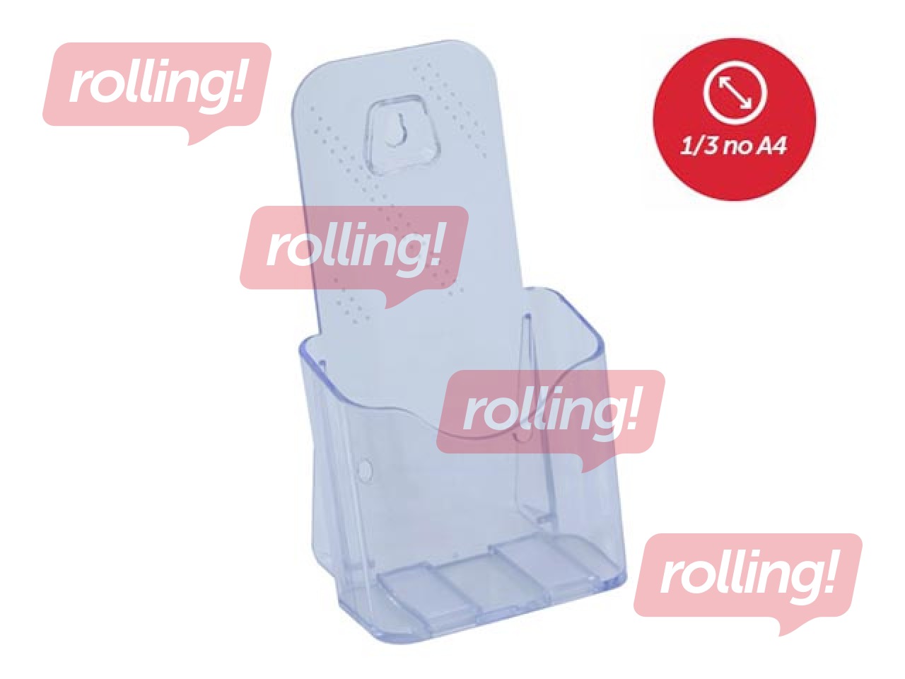 Brošüüride hoidja, vabalt seisva või seina külge kinnitatav, 1/3 A4-st