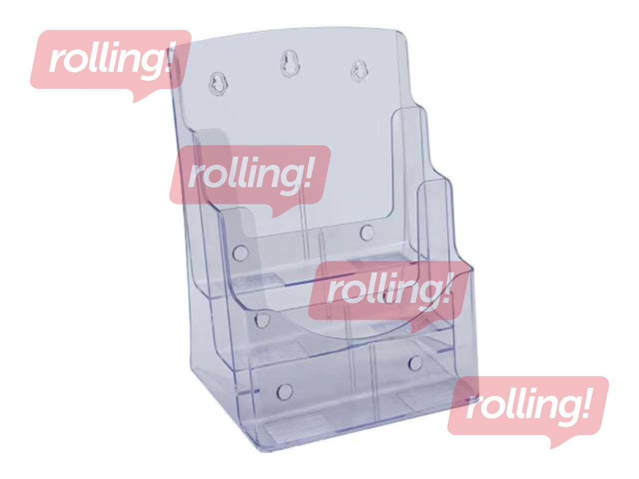 Brochure holder, freestanding or wall-mountable, with 3 pockets, A4