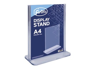 Brochure holder, T-shaped, A4, transparent, vertical