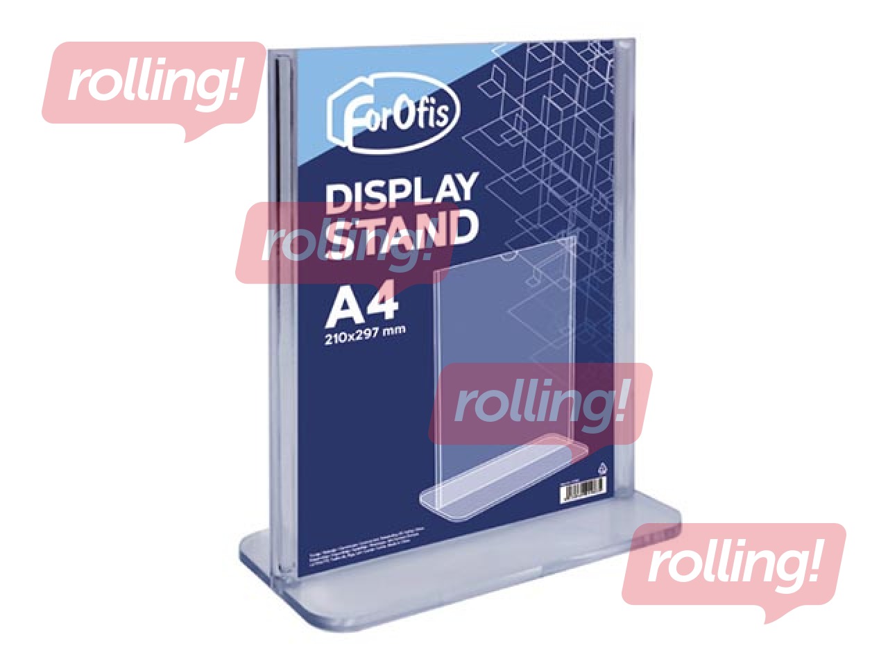 Brochure holder, T-shaped, A4, transparent, vertical