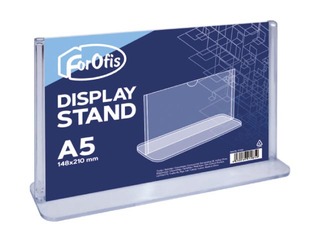 Brochure holder, T-shaped, A5, transparent, horizontal