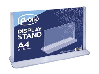 Brochure holder, T-shaped, A4, transparent, horizontal