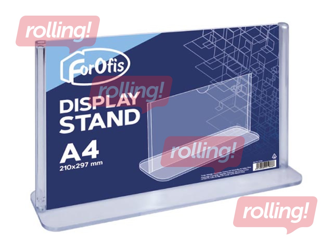 Prospektu turētājs, T-veida, A4, caurspīdīgs, horizontāls