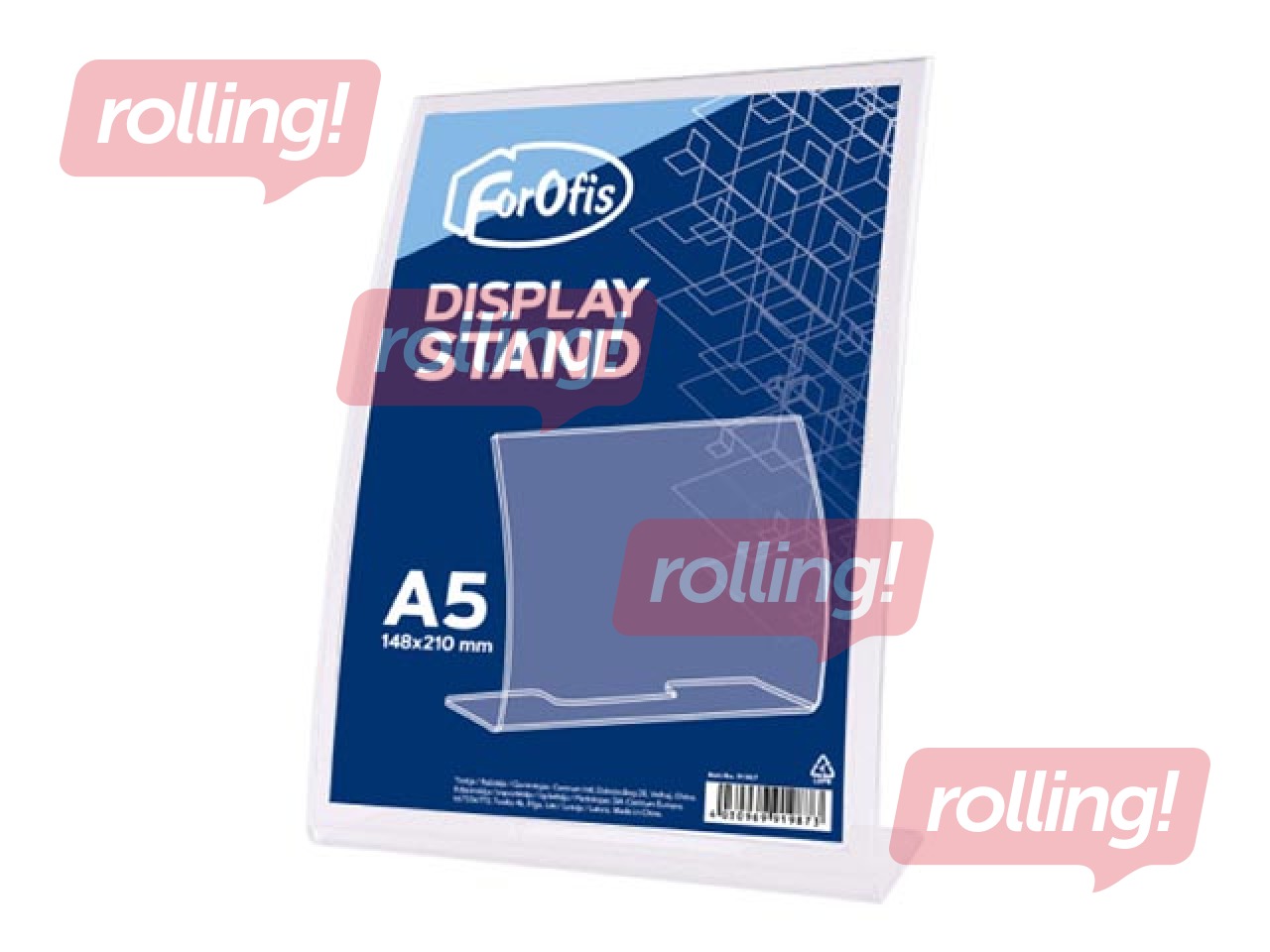 Brošüüride hoidja, L-kujuline, A5, läbipaistev, vertikaalne