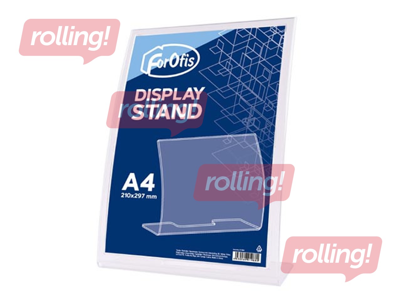 Brochure holder, L-shaped, A4, transparent, vertical