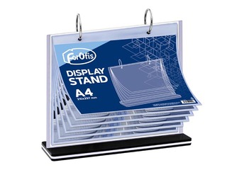 Table display, T-shape, A4, 6 pockets, horizontal