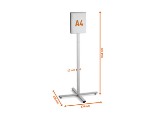 Infostend metallplaadiga, Durable, põrandastend, veekindel, A4
