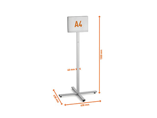 Infostend metallplaadiga, Durable, põrandastend, veekindel, A4