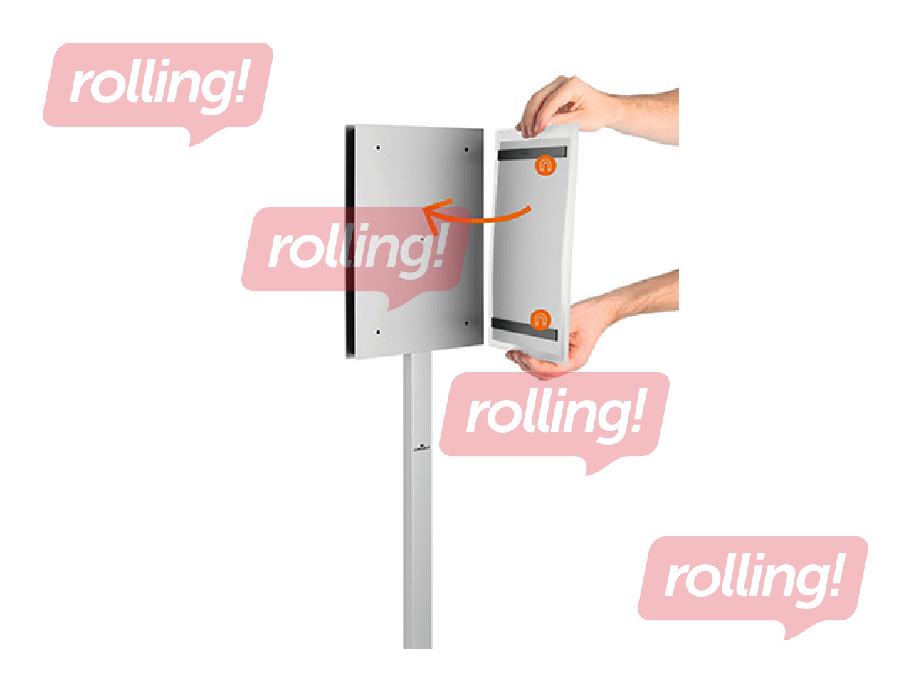 Infostend metallplaadiga, Durable, põrandastend, veekindel, A4