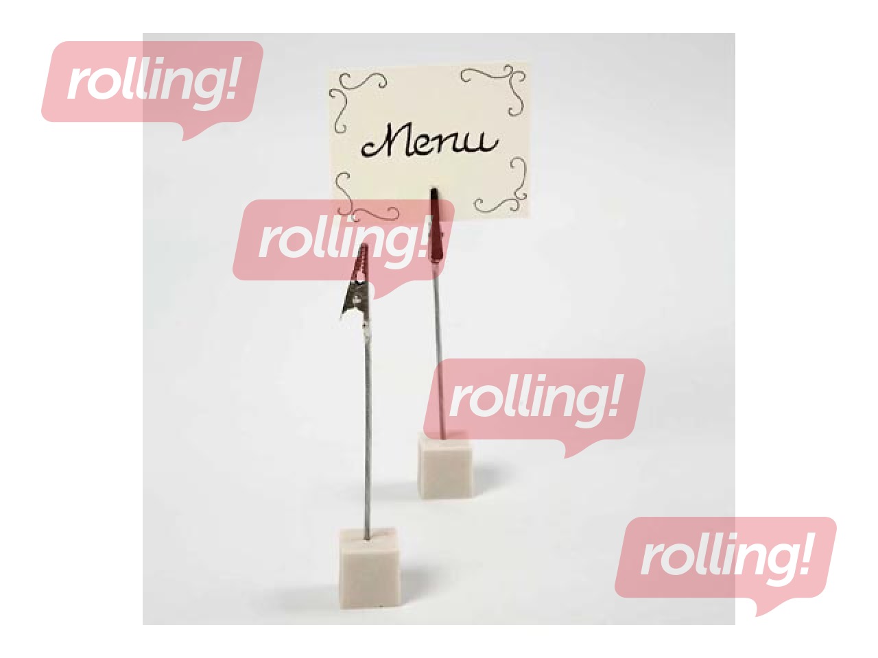 Message holder with metal clip, 2x2x15cm, 5 pcs.