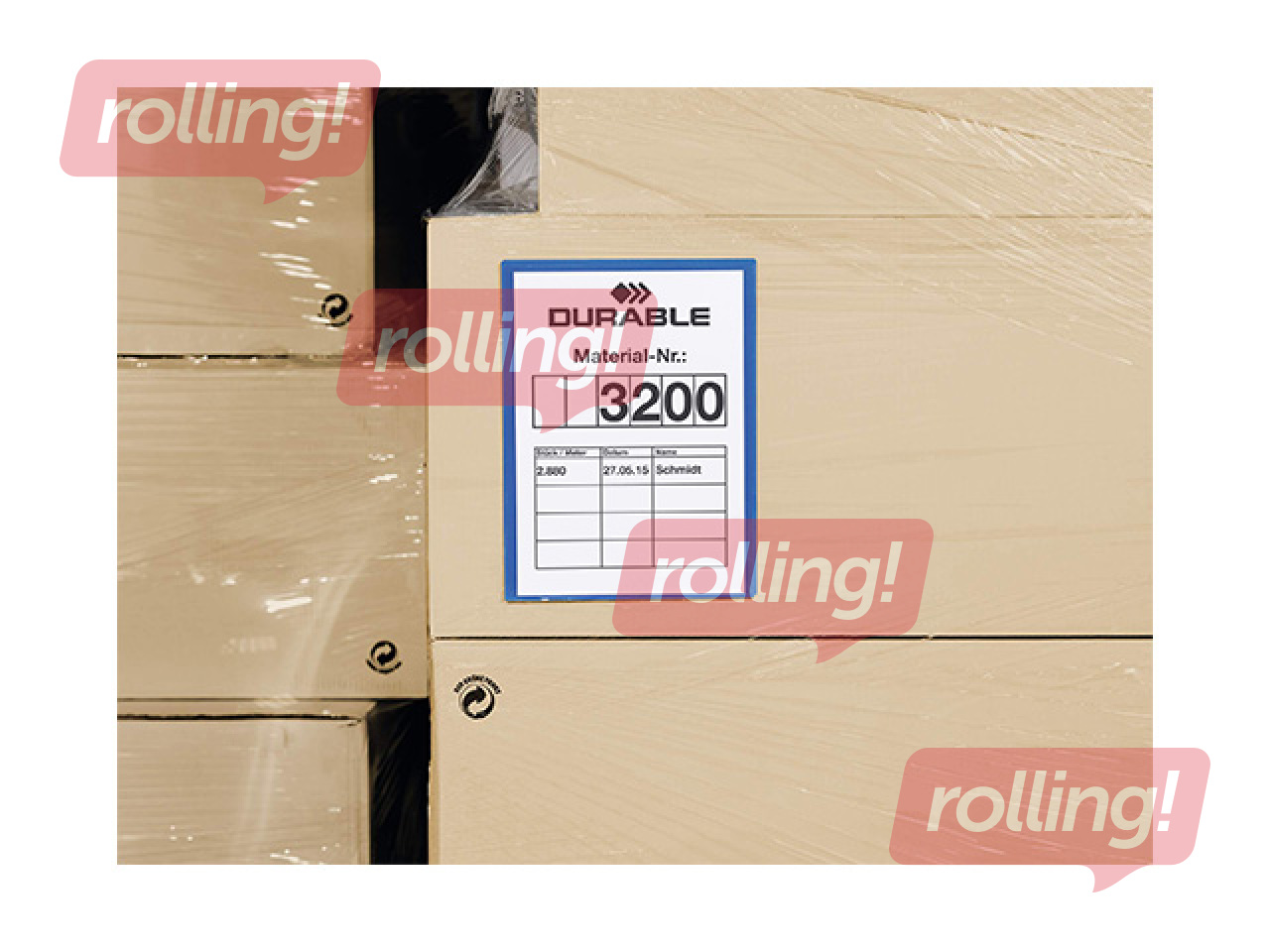 Информационный карман Durable, самоклеящийся, A4, вертикальный, синий, 1шт.