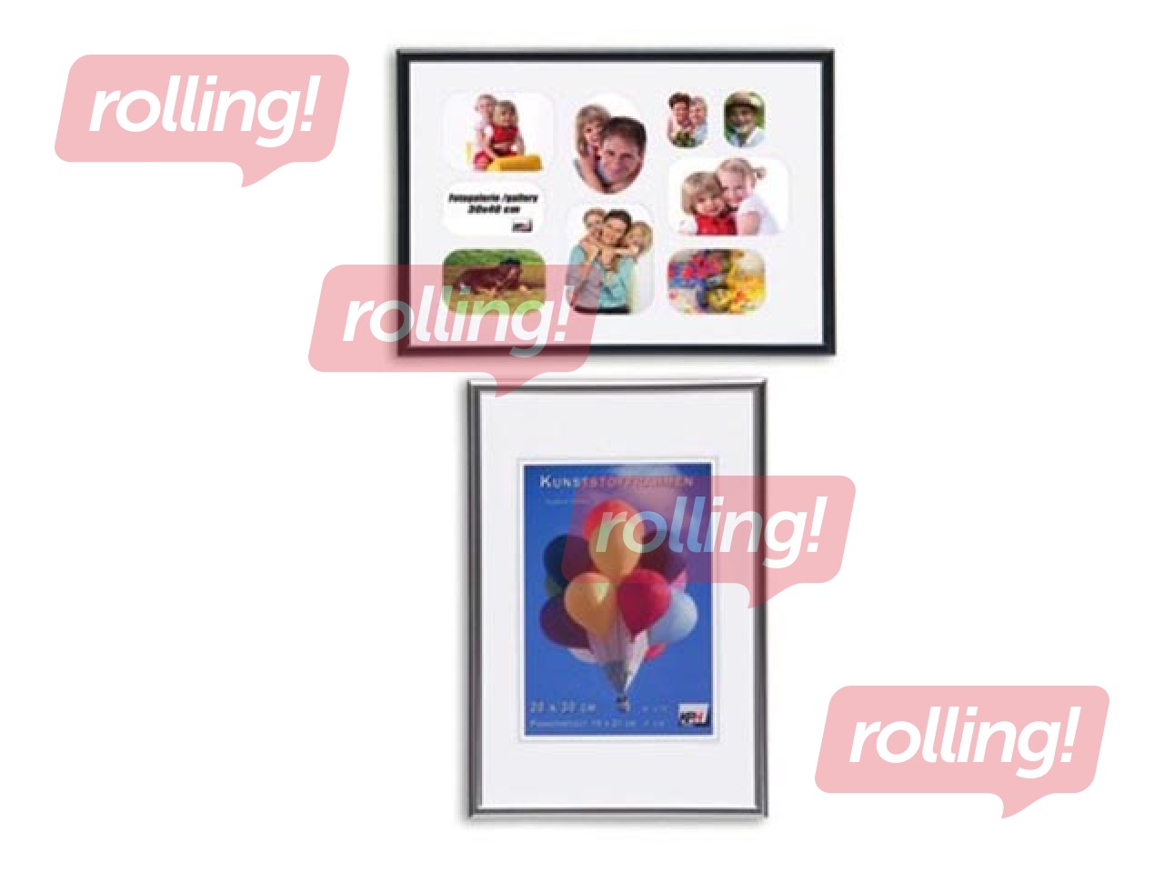 Photo frame,  A4, plastic, silver