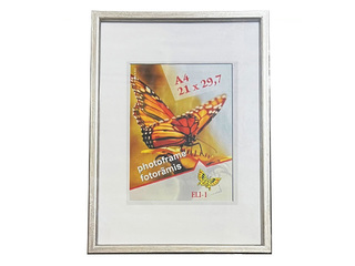 Photo frame, Aura, A4, plastic, antique silver
