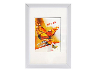 Photo frame Aura, 10x15 cm, plastic, white