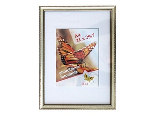 Photo frame Osaka, A4, plastic, silver with gilded pattern