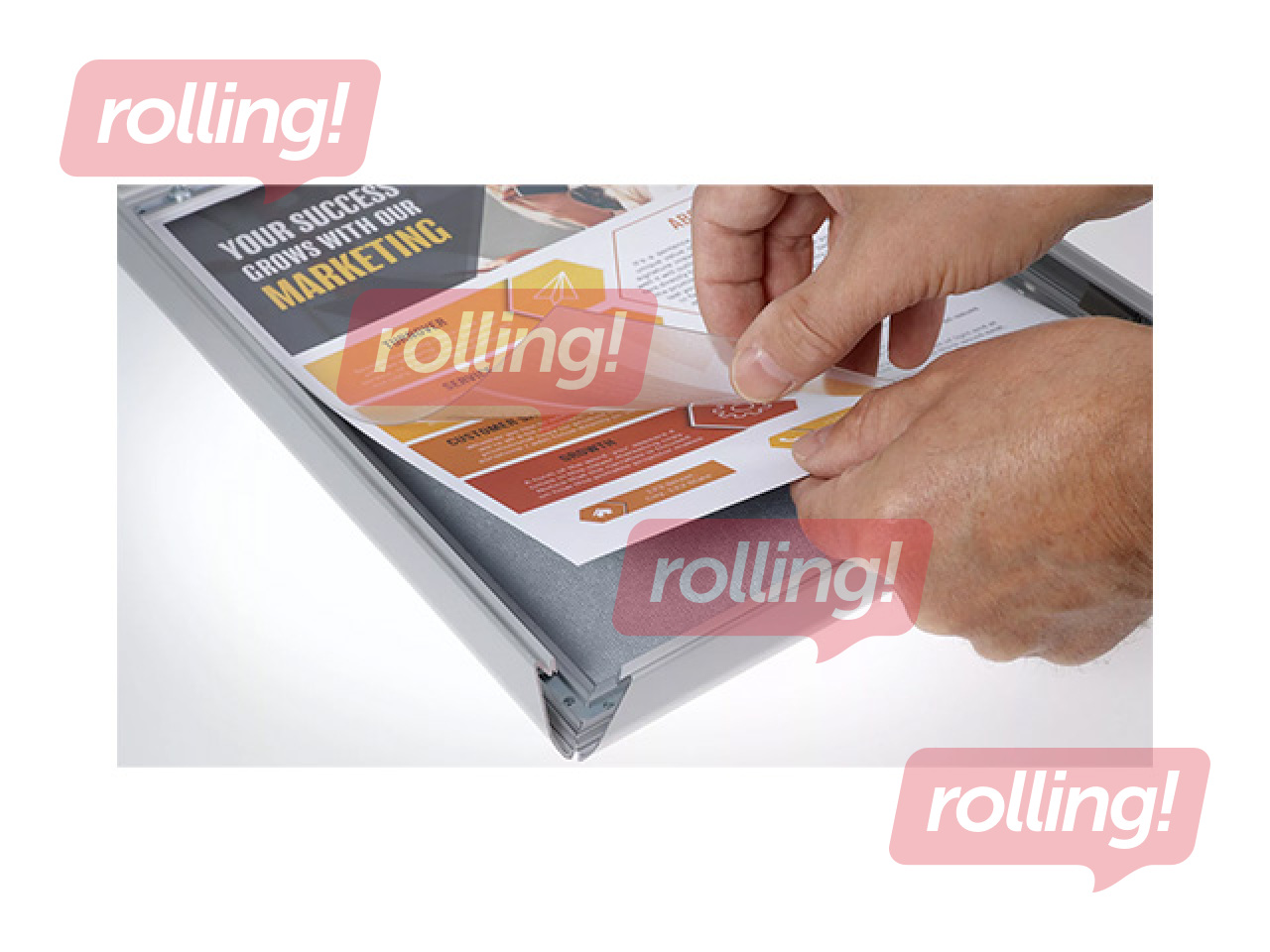 Alumiiniumprofiiliga klõpsraam, kuldne, A4