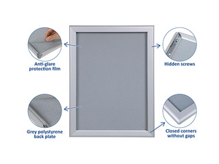 Alumiiniumprofiiliga klõpsraam, kuldne, A4