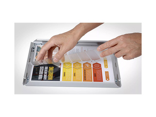 Рамка с алюминиевым профилем с защёлками, золотая, A4