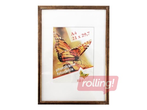 Photo frame Aura, A4, plastic, antique gold