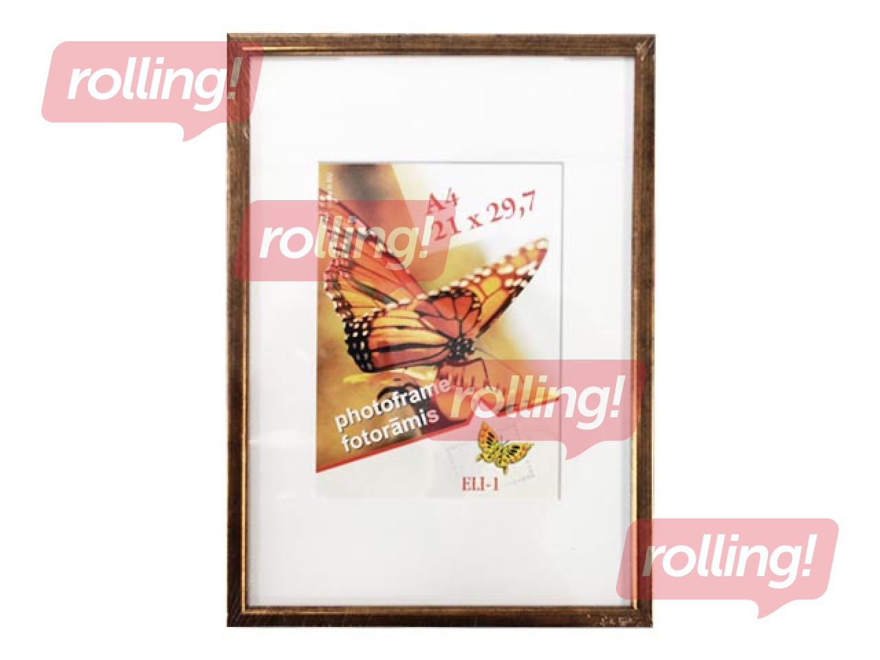 Photo frame Aura, A4, plastic, antique gold