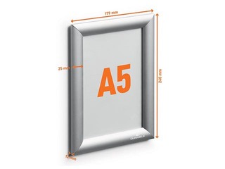 Aluminum profile frame with clips Durable, A5, silver