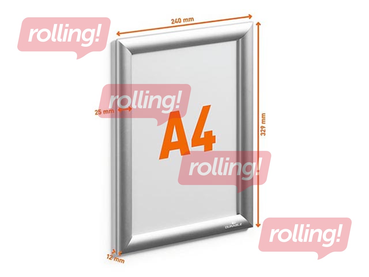 Alumiiniumprofiili raam koos klambritega Durable, A4, hõbedane