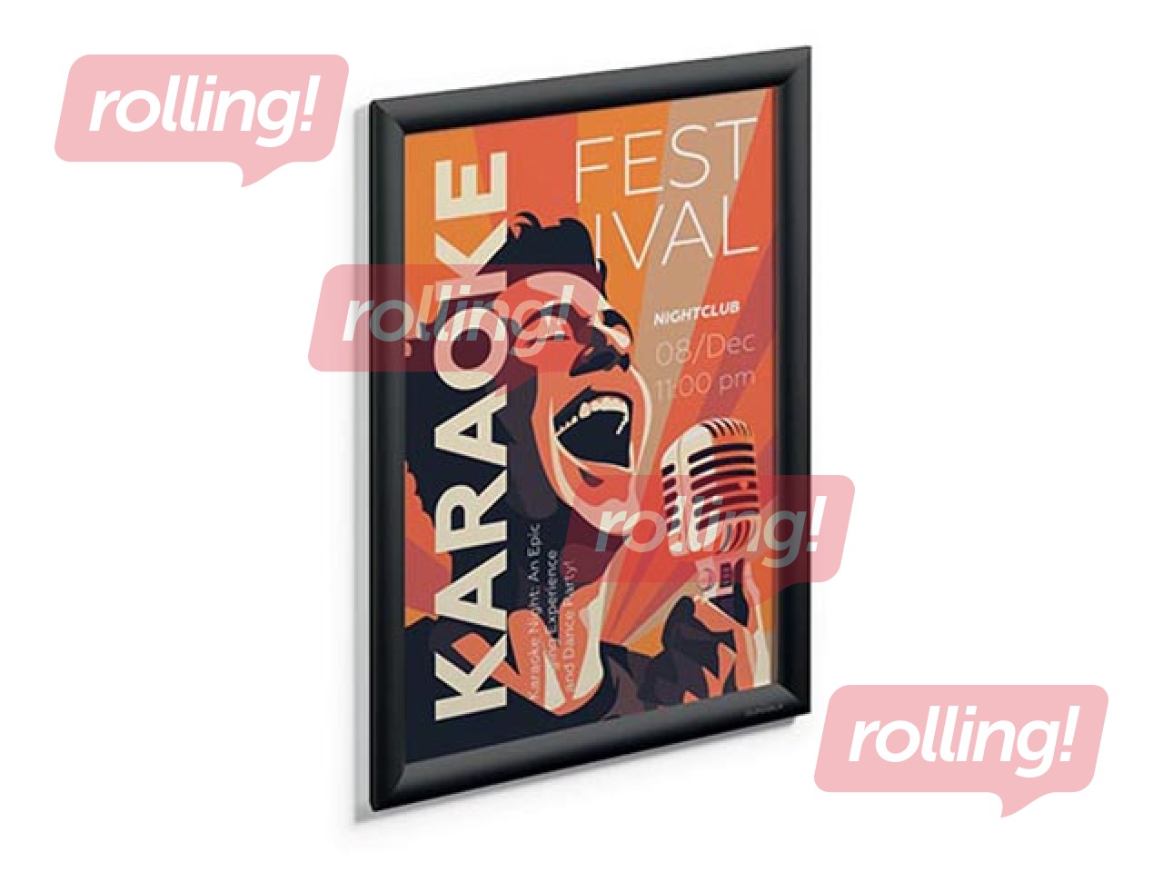 Alumiiniumprofiili raam koos klambritega Durable, A3, must