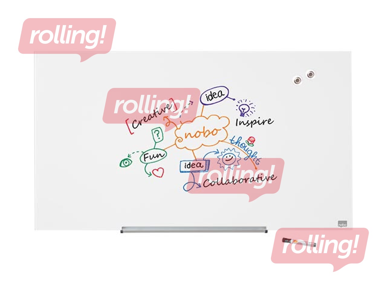 Magnetic glassboard Nobo Impression Pro, 45