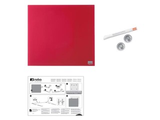 Magnetiline klaastahvel Nobo, 45 x 45 cm, punane