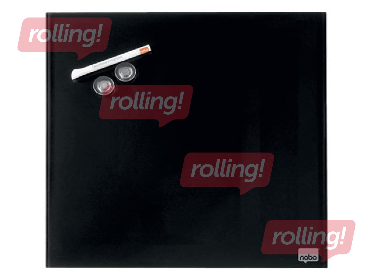 Magnetiline klaastahvel Nobo, 45 x 45 cm, must