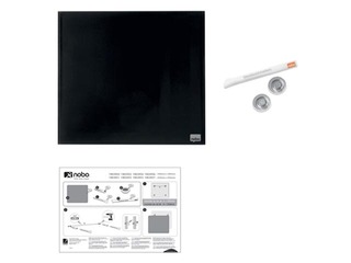 Magnetiline klaastahvel Nobo, 45 x 45 cm, must